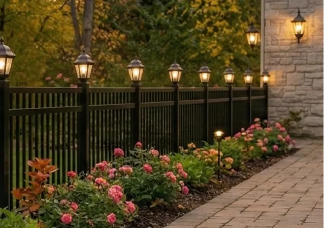 iron fence light